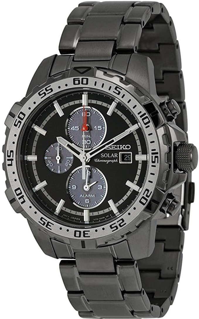 Seiko Solar Chronograph Black IP Stainless Steel Men's Watch