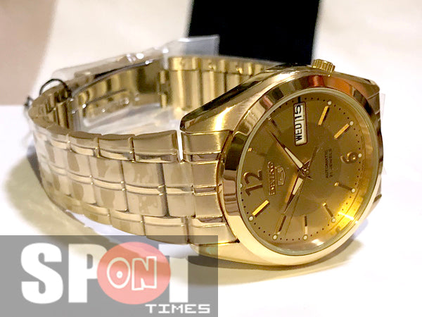 Seiko 5 Automatic 21 Jewels Gold Tone Men's Watch SNKF02J1 – Spot