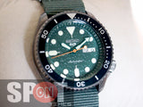 Seiko 5 Automatic 100m Green Nylon Strap Men's Watch SRPD77K1