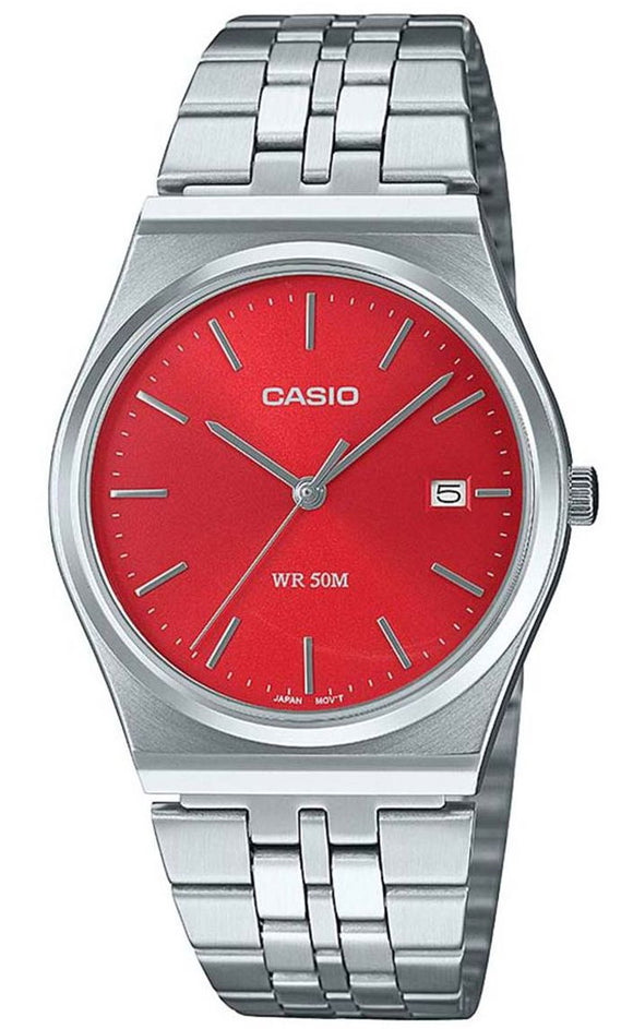 Casio Standard Vintage Style Red Dial Men's Watch MTP-B145D-4A2