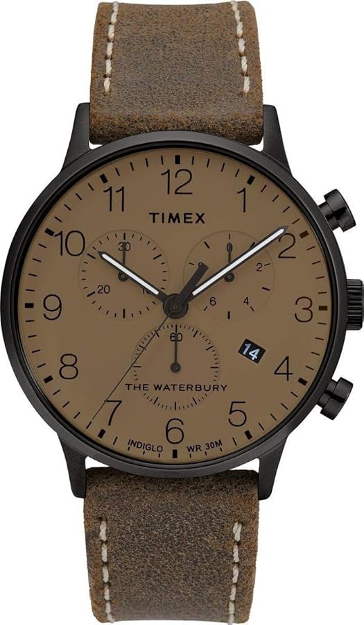 Timex Waterbury Chronograph Leather Strap Men's Watch TW2T28300