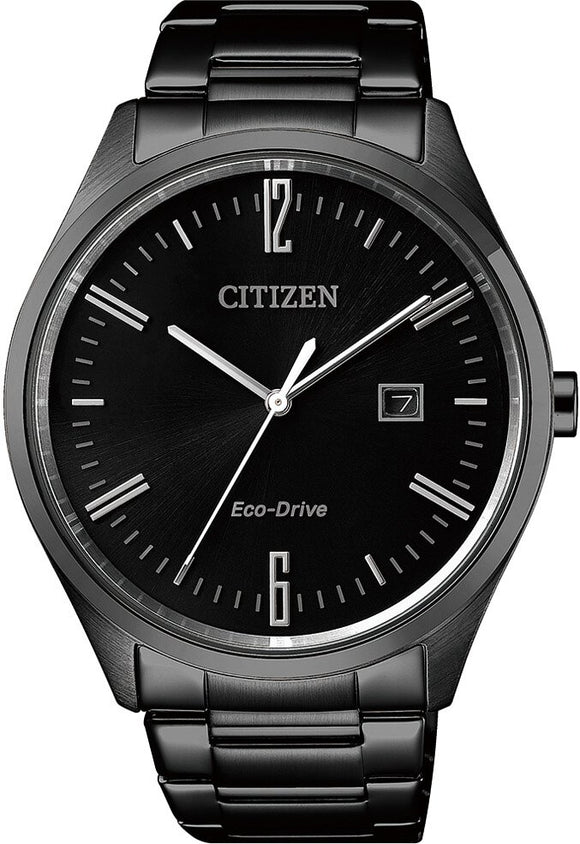 Citizen Eco-Drive Black Stainless Steel Men's Watch BM7355-82E