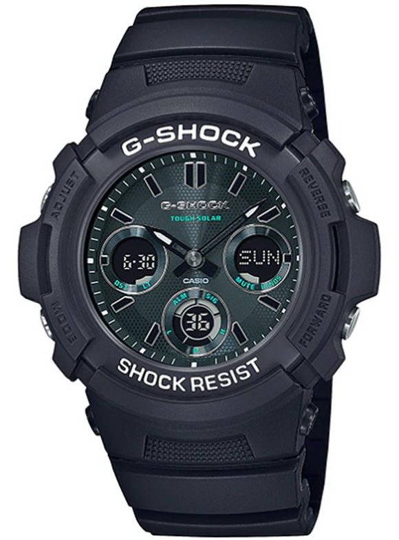 Casio G-Shock Midnight Green Smoky Black Solar Power Men's Watch AWR-M100SMG-1A