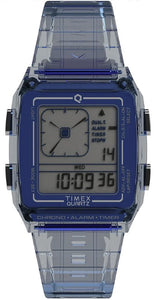 Q Timex Retro Digital Classic Translucent Men's Watch TW2W45100