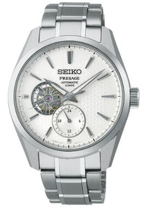 Seiko Presage ‘Shiro’ Sharp-Edged Open Heart Automatic Men's Watch SPB415J1