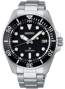 Seiko Prospex Solar Diver’s Pure Black Stainless Steel Men's Watch SNE597P1