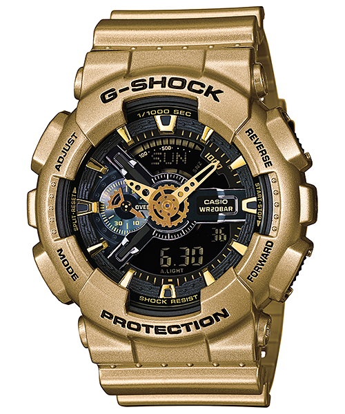 Casio G-Shock Black × Gold Big Case Men's Watch GA-110GD-9B