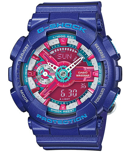 Casio G-Shock S-Series World time Purple Blue Ladies Watch GMA-S110HC-2