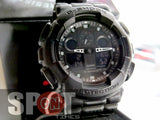 Casio G-Shock Black Leather Texture Analog Digital Men's Watch GA-100BT-1A
