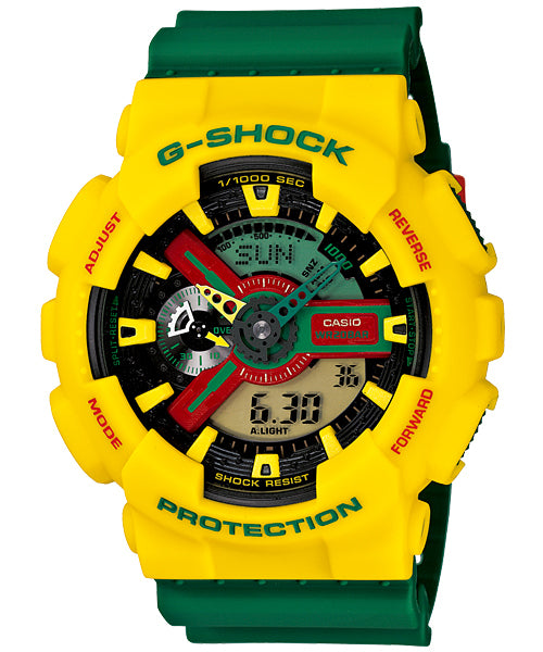 Casio G-Shock Rastafarian Green Men's Watch GA-110RF-9A