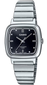 Casio Retro Look Black Dial 50m Stainless Steel Men's Watch LTP-B140D-1A