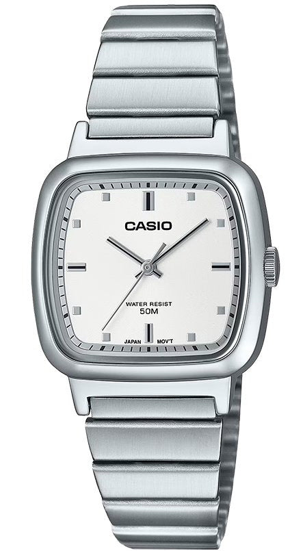 Casio Retro Look White Dial 50m Stainless Steel Men's Watch LTP-B140D-7A