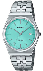 Casio Retro Look Tiffany Blue Dial 50m Stainless Steel Men's Watch MTP-B145D-2A1