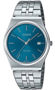 Casio Retro Look Blue Dial 50m Stainless Steel Men's Watch MTP-B145D-2A2