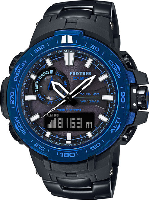 Casio ProTrek Atomic Solar Triple Sensor Black Titanium Watch PRW-6000SYT-1A