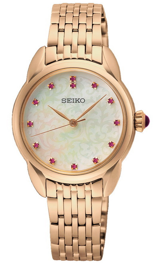 Seiko Special Edition Gold Tone Mother of Pearl Dial Ladies Watch SUR564P1
