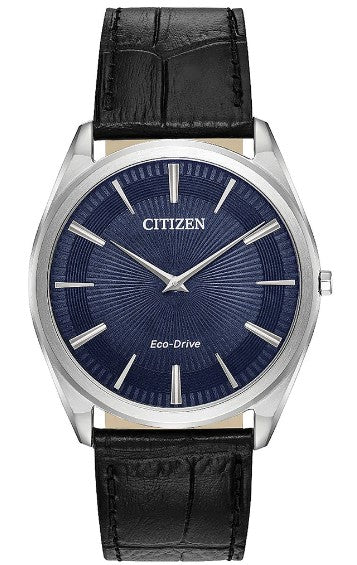 Citizen Eco-Drive Stiletto Blue Dial Leather Strap Men's Watch AR3070-04L
