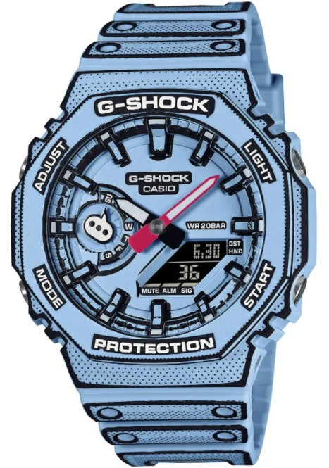 Casio G-Shock Manga Theme Octagon Blue Men’s Watch GA-2100MNG-2A