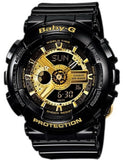 Casio Baby-G Black Gold Dial Resin Ladies Watch BA-110-1A