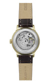 Orient Bambino Series Gold Tone Leather Strap Automatic Men's Watch RA-BB0101S