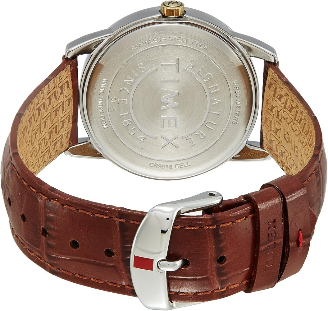 Timex Easy Reader Signature Edition Leather Strap Men's Watch TW2R6500 ...