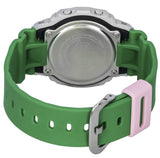 Casio G-Shock Metallic Silver Coating Bezel Green Band Men's Watch DW-5600EU-8A3