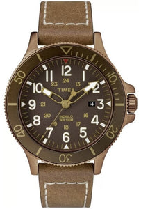 Timex Allied Coastline Bronze Tone Leather Strap Men's Watch TW2R45700