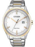 Citizen Eco-Drive White Dial Two Tone Stainless Steel Men's Watch BM7354-85A