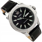 Timex Essex Avenue Black Leather Strap Men's Watch TW2U14900