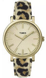 Timex Leopard Print Leather Strap Quartz Ladies Watch TW2P69800