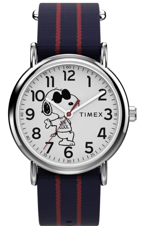 Timex x Peanuts Cool Joe Textile Strap Quartz Unisex Watch TW2Y31100