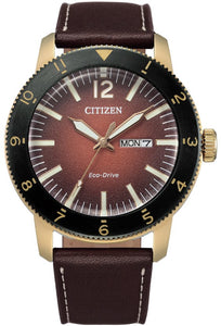 Citizen Eco-Drive Vintage Throwback Lerather Strap Men's Watch AW0079-13X