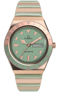 Q Timex Malibu Expansion Band Stainless Steel Ladies Watch TW2V38700