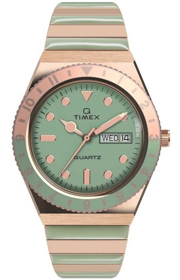 Q Timex Malibu Expansion Band Stainless Steel Ladies Watch TW2V38700