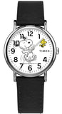 Timex x Peanuts Snoopy Dancing Leather Strap Quartz Unisex Watch TW2Y31100