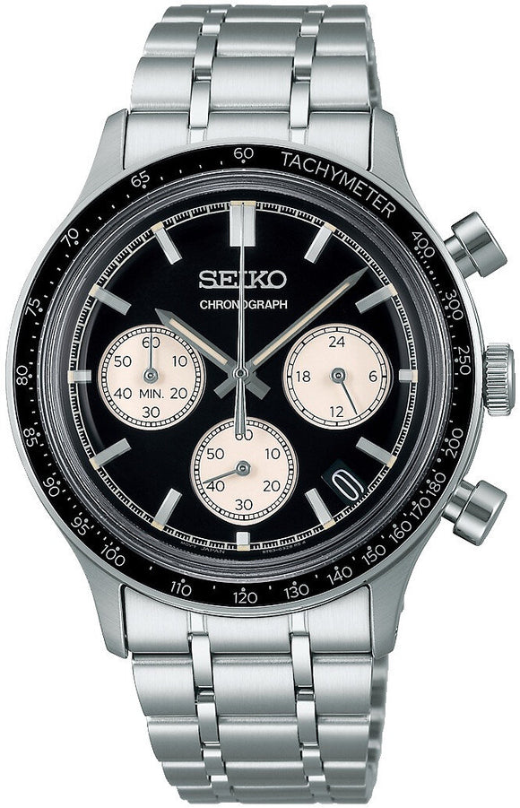 Seiko Chronograph Tachymeter Quartz Stainless Steel Men's Watch SSB479P1