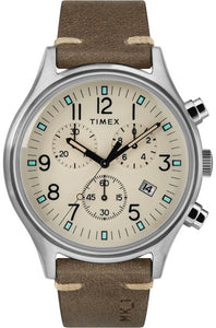 Timex MK1 Steel Chronograph Leather Strap Men's Watch TW2R96400