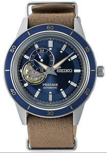 Seiko Presage Style 60s Denim Leather Strap Automatic Men's Watch SSA453J1