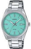 Casio Standard Turquoise Blue Dial Stainless Steel Men's Watch MTP-1302PD-2A2