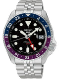 Seiko 5 Sports GMT Blue Purple Bezel Automatic Men's Watch SBSC021