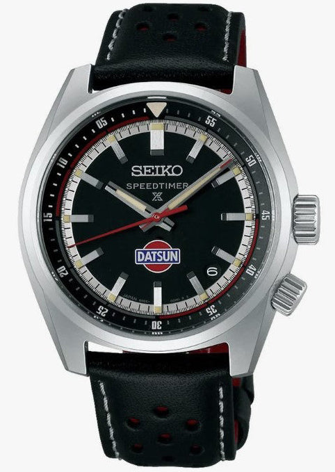 Seiko Prospex x Datsun Speedtimer Analog Leather Strap Men's Watch SBDC219