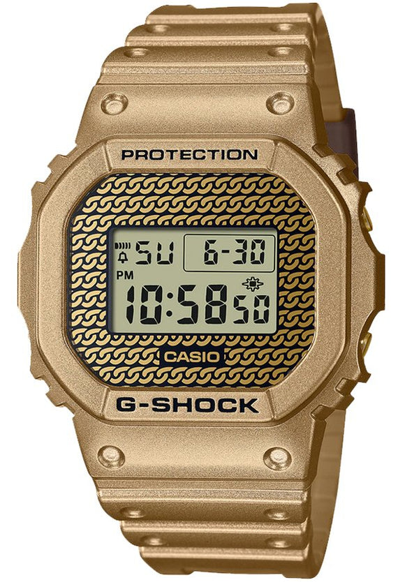 Casio G-Shock Hip Hop Gold Chain Interchangeable Set Men's Watch DWE-5600HG-1