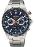 Seiko Chronograph 100m Blue Dial Stainless Steel Men's Watch SSB407P1