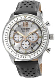 Citizen Eco-Drive Chronograph Grey Dial Leather Strap Men's Watch CA4500-24H