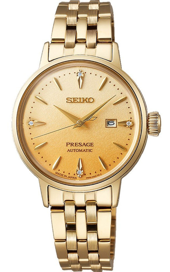Seiko Presage Cocktail Time Eggnog Diamond-Set Ladies Watch SRE018J1