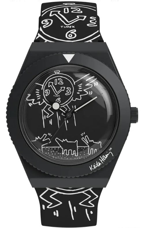 Q Timex x Keith Haring Synthetic Rubber Strap Watch TW2W25600