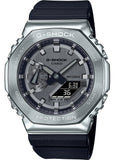 Casio G-Shock Carbon Square Silver Metal Black Men's Watch GM-2100-1A
