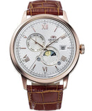 Orient Classic Bambino Sun & Moon Leather Strap Men's Watch RA-AK0801S