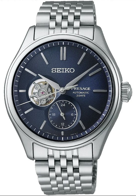 Seiko Presage Classic Open Heart Blue Dial Automatic Men's Watch SPB527J1