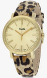 Timex Leopard Print Leather Strap Quartz Ladies Watch TW2P69800